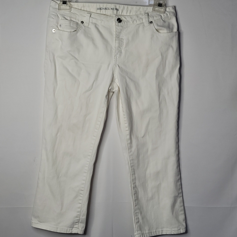 Michael Kors white jean Capri pants straight leg size 6